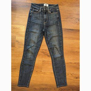 PAIGE Skinny Ankle Jean 24 Faded Dark Blue
